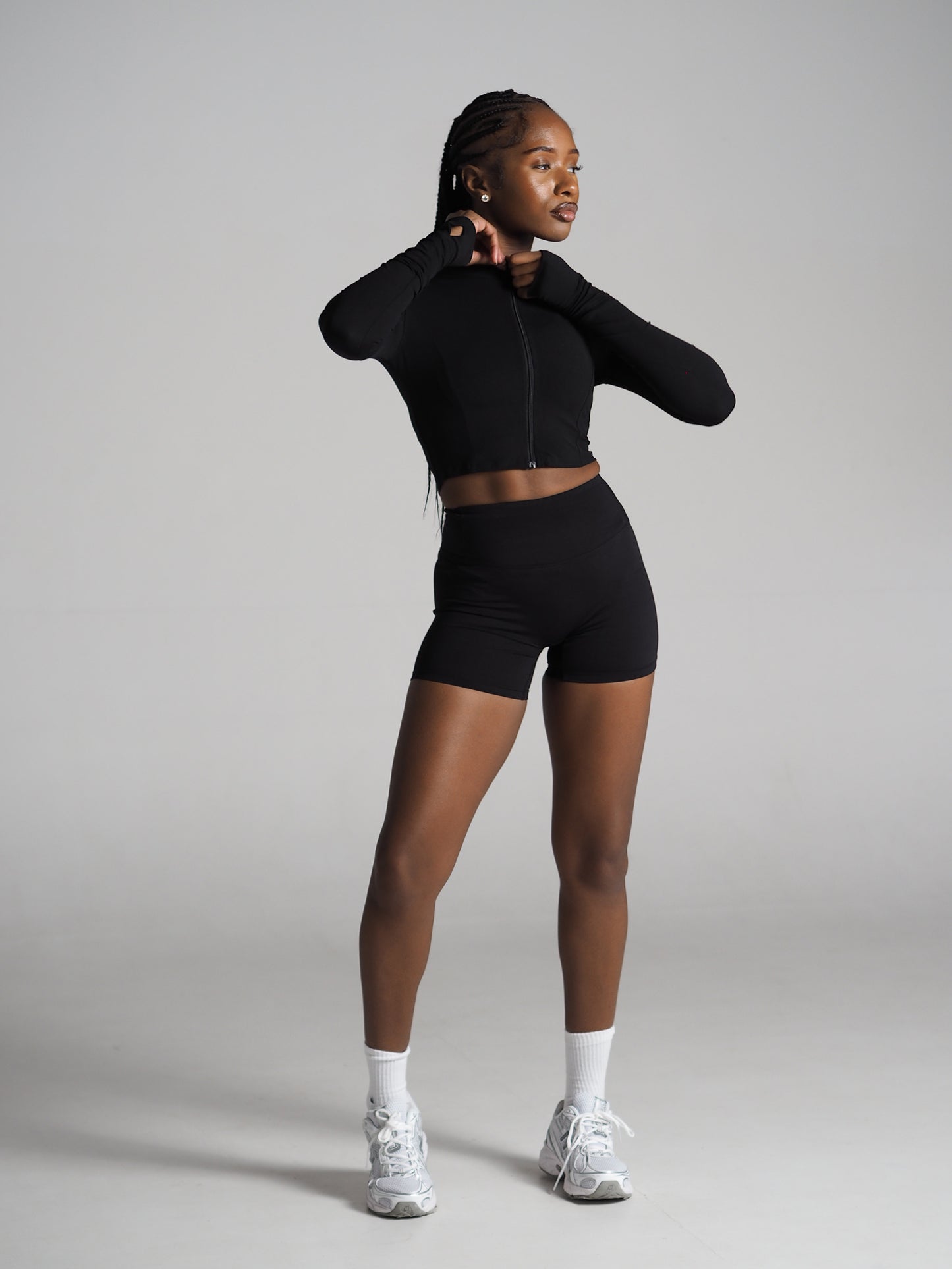 Lune Crop Jacket -Charcoal Black