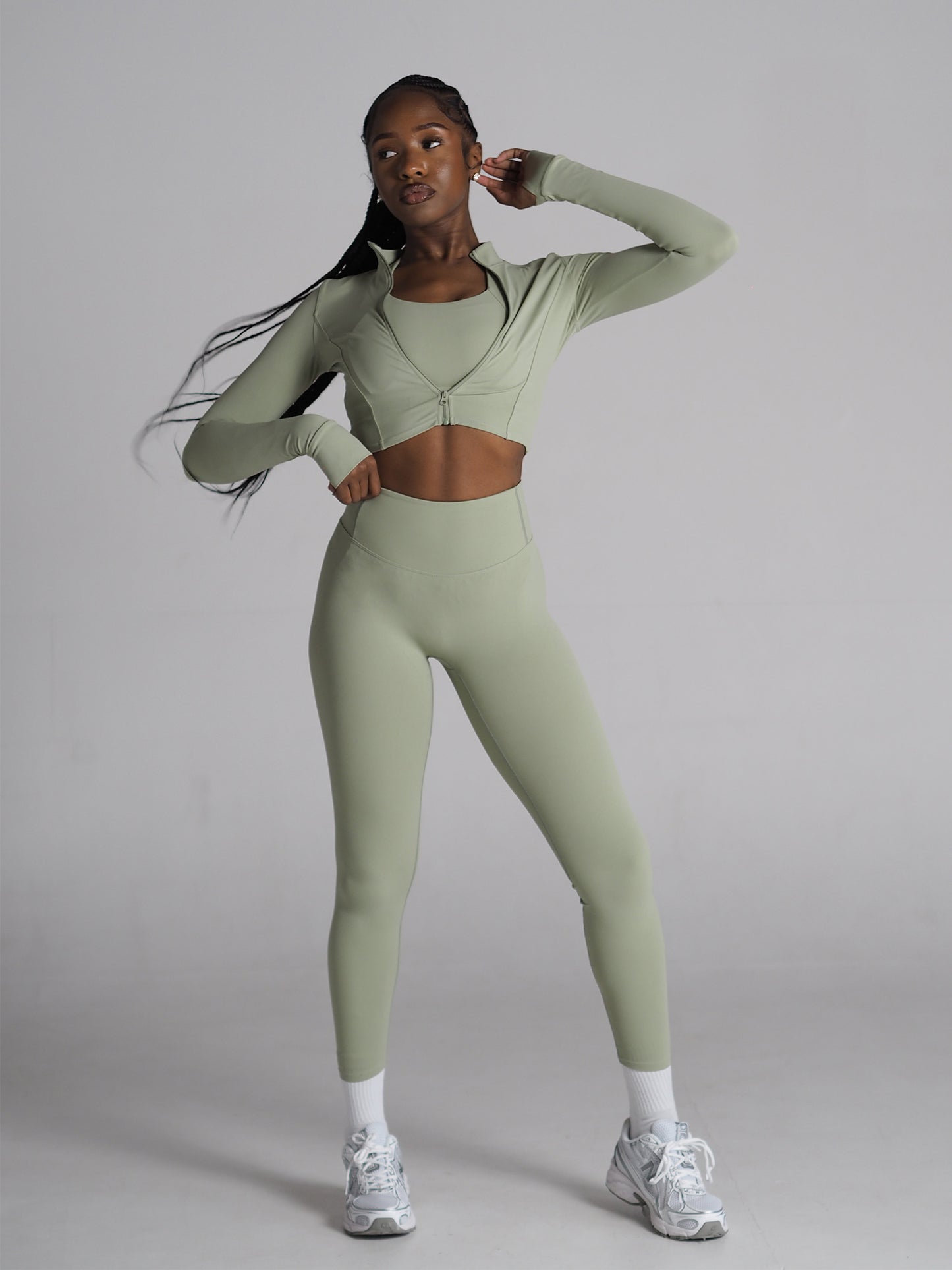 Lune Crop Jacket - Pistachio Cream