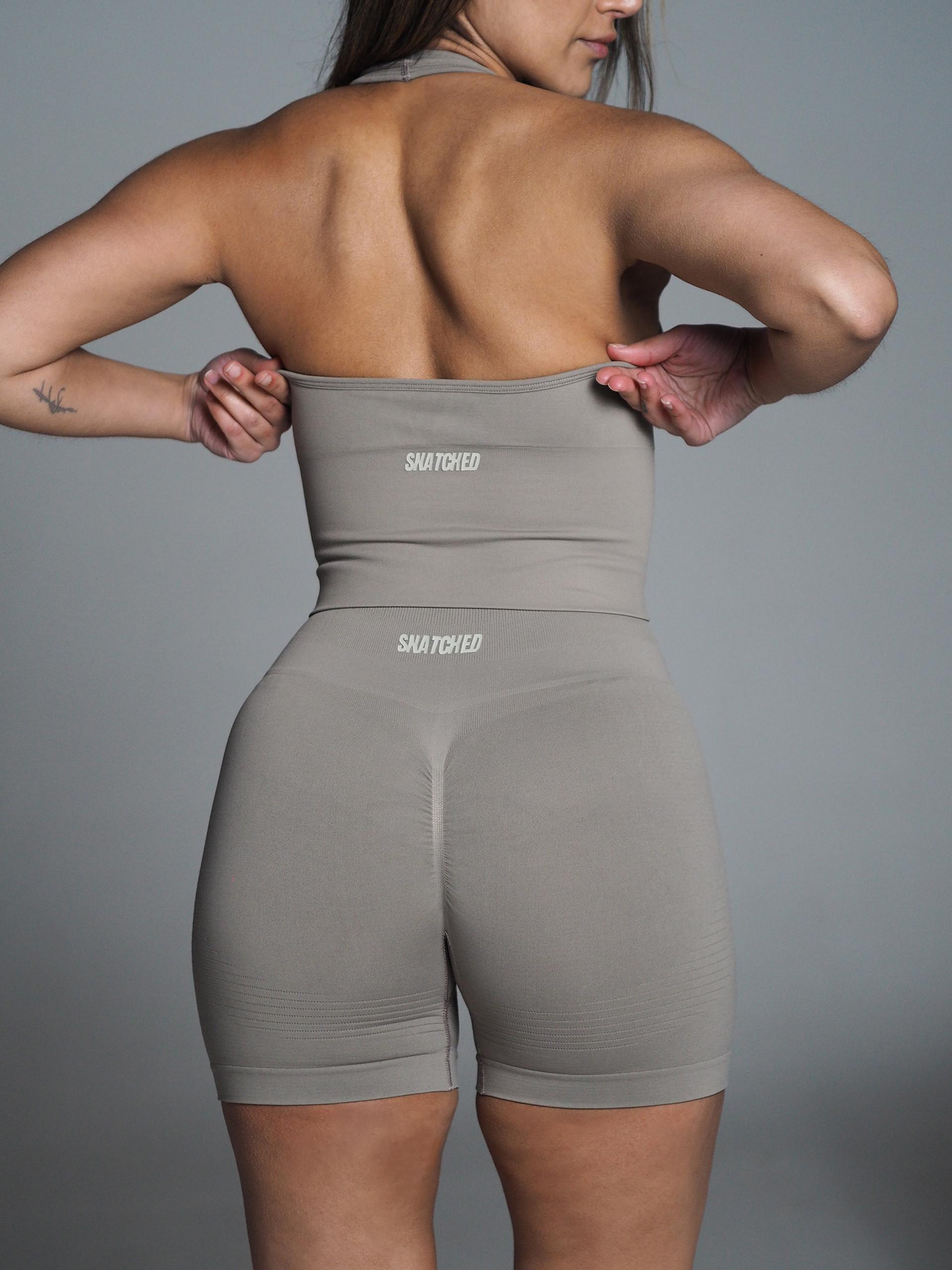 Snatched Seamless Shorts -Taupe