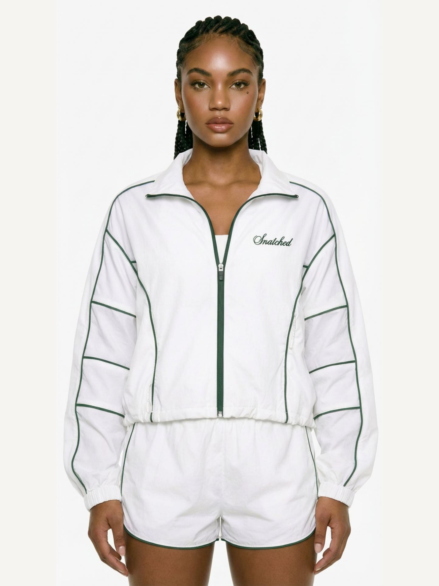 Off Court Shorts- White/Green