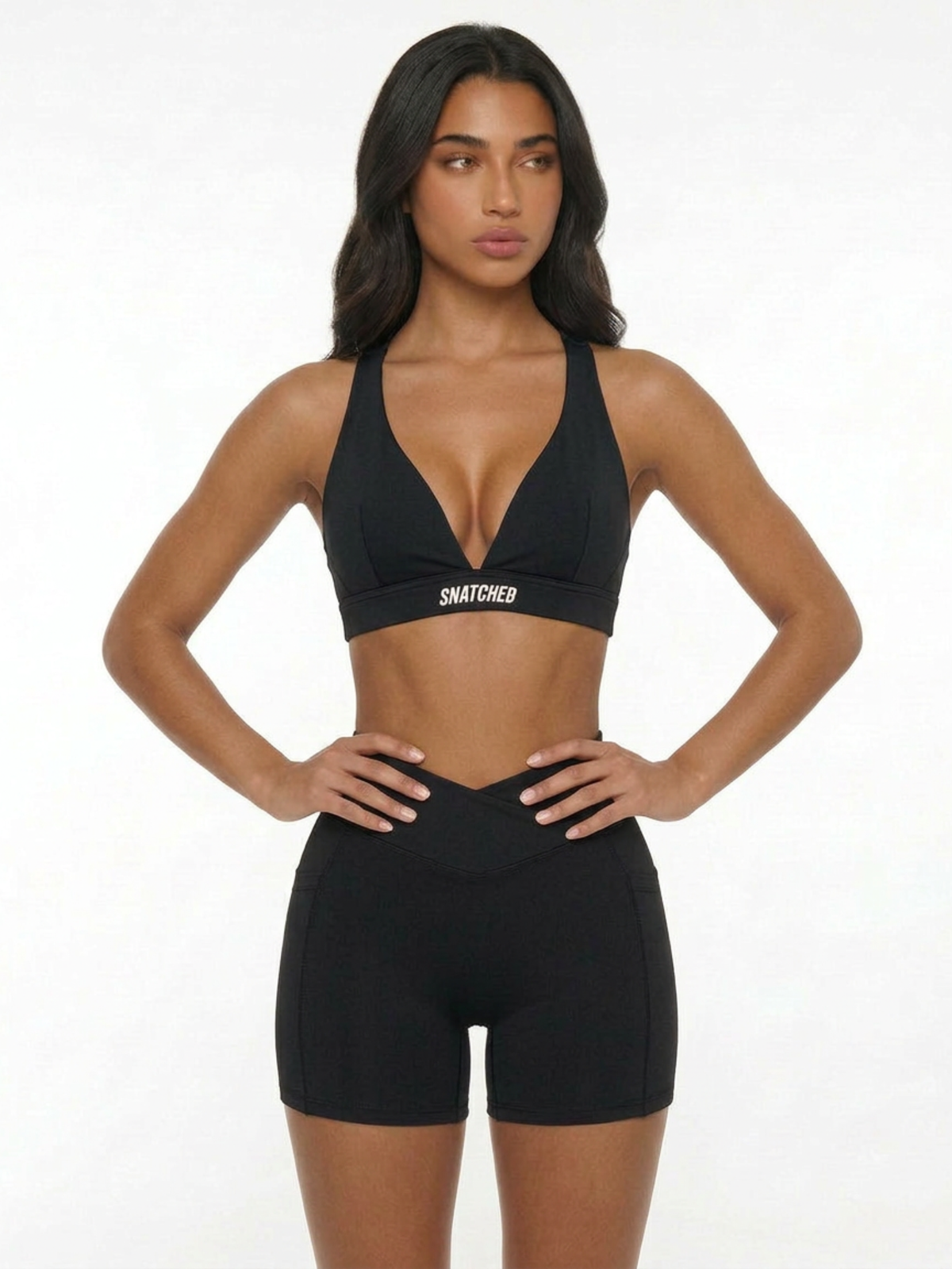 Siren V Neck Bra- Black
